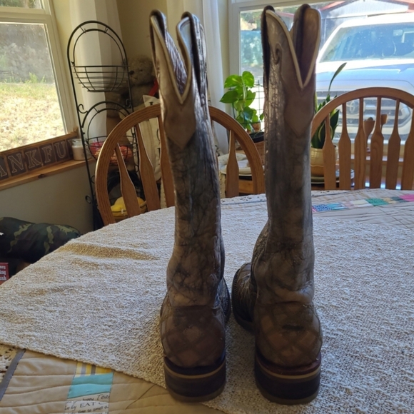 Tin Haul Women's SZ 5 Patches Sq. Toe Western Cowgirl Boot Rodeo Ranch Brown - Picture 5 of 12